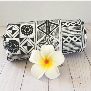 Handmade Polynesian Print Baby Blanket Black White